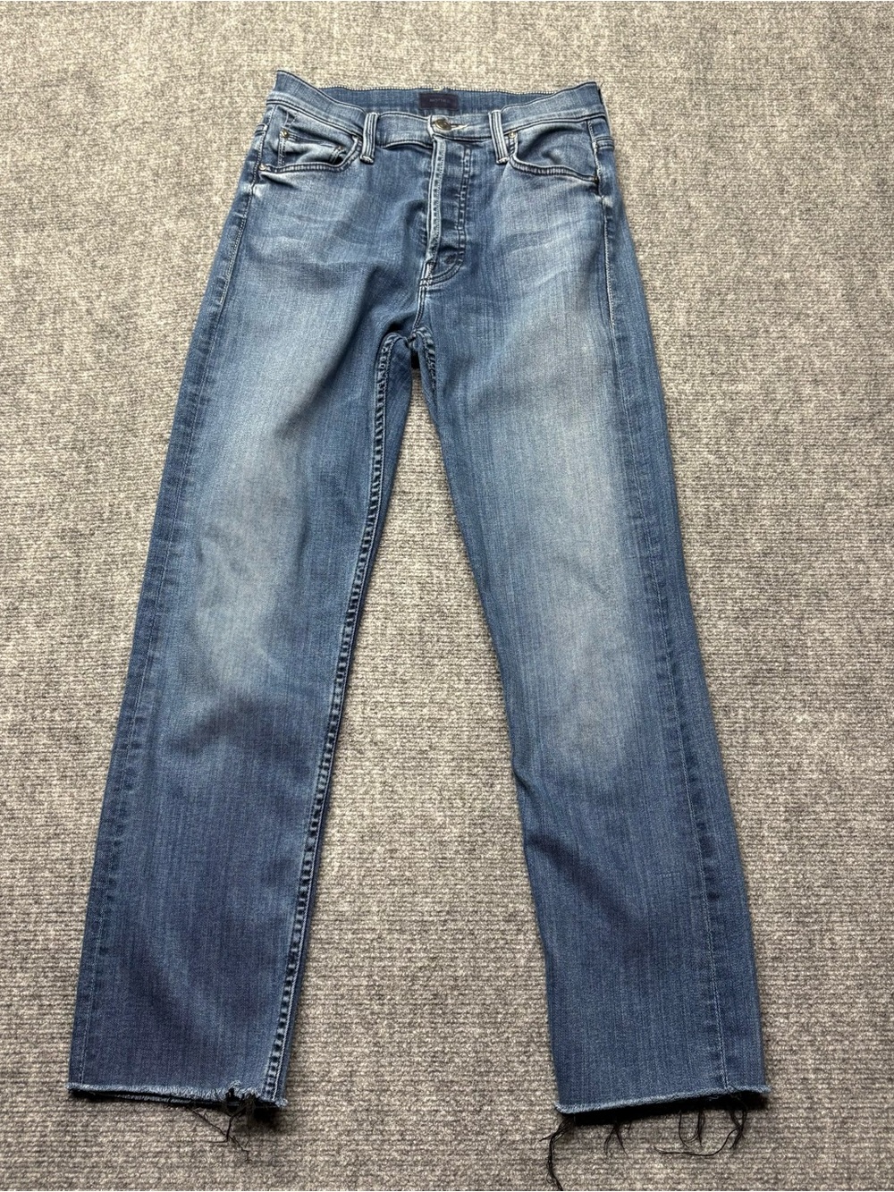 Mother Jeans Womens 26 Tomcat Ankle Fray in Watch Me Raw Hem Button Fly USA Made